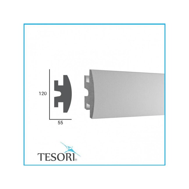 Tesori LED sierlijst voor indirecte verlichting XPS, KD306 (120 x55 mm), lengte 1,15 m