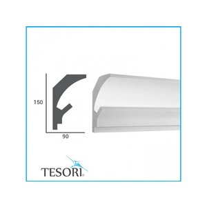 Tesori LED sierlijst voor indirecte verlichting XPS, KD202 (150 x 90 mm), lengte 1,15 m