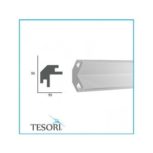 Tesori LED sierlijst voor indirecte verlichting XPS, KD203 (95 x 95 mm), lengte 1,15 m