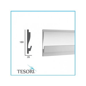 Tesori LED sierlijst voor indirecte verlichting XPS, KD405 (180 x 35 mm), lengte 1,15 m - Verzonken / Semi-Verzonken