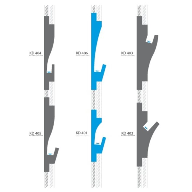 Tesori LED sierlijst voor indirecte verlichting XPS, KD406 (180 x 35 mm), lengte 1,15 m - Verzonken / Semi-Verzonken