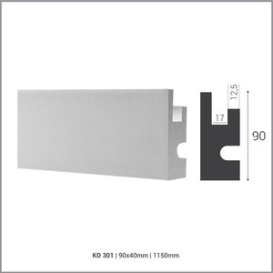 Tesori LED sierlijst voor indirecte verlichting XPS, KD301 (90x40 mm), lengte 1,15 m