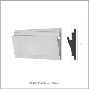 Tesori LED sierlijst voor indirecte verlichting XPS, KD403 (170 x 50 mm), lengte 1,15 m - Verzonken / Semi-Verzonken