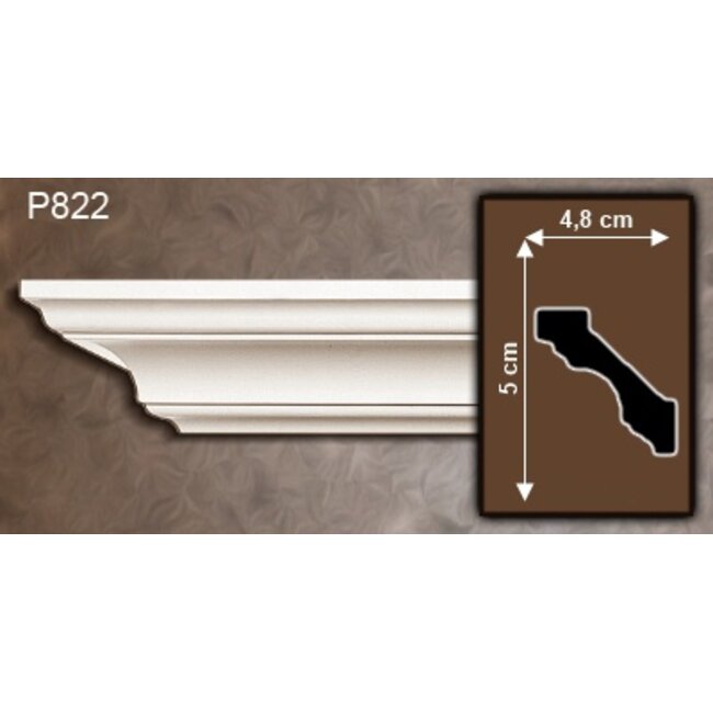 Grand Decor Sierlijsten P822 (50 x 48 mm), polyurethaan, lengte 2 m