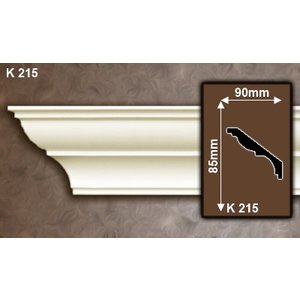 Grand Decor Kroonlijst P946 / K215 (85 x 90 mm), polyurethaan, lengte 2 m