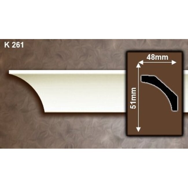 Grand Decor Kroonlijst P941 / K261 (51 x 48 mm), polyurethaan, lengte 2 m
