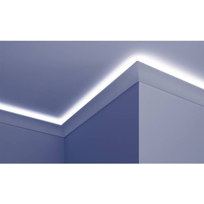Grand Decor Polyurethaan - LED sierlijst voor indirecte verlichting, KF702 (80 x 60 mm), lengte 2 m