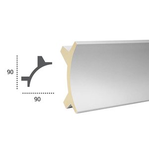 Grand Decor Polyurethaan - LED sierlijst voor indirecte verlichting, KF703 (90 x 90 mm), lengte 2 m