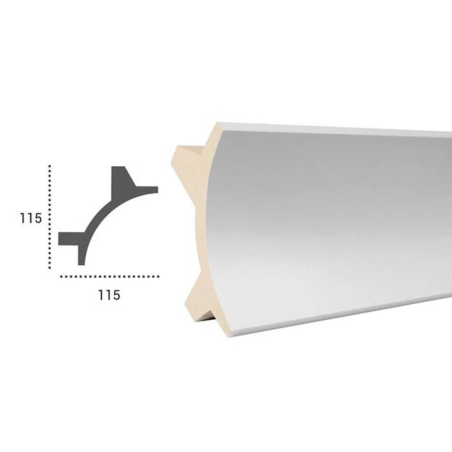 Grand Decor Polyurethaan - LED sierlijst voor indirecte verlichting, KF706 (115 x 115 mm), lengte 2 m