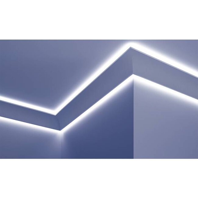 Grand Decor Polyurethaan - LED sierlijst voor indirecte verlichting, KF706 (115 x 115 mm), lengte 2 m