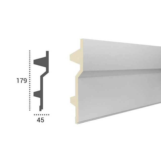 Grand Decor Polyurethaan - LED sierlijst voor indirecte verlichting, KF707 (179 x 45 mm), lengte 2 m