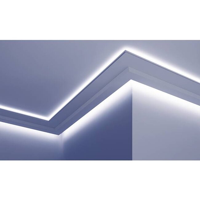 Grand Decor Polyurethaan - LED sierlijst voor indirecte verlichting, KF707 (179 x 45 mm), lengte 2 m