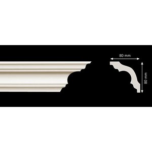 Homestar Bestel de K80 piepschuim sierlijst plafond (80x80 mm, 2 m). Lichtgewicht, eenvoudig te plaatsen en ideaal als kooflijst of plafondplint. Voordelig resultaat!