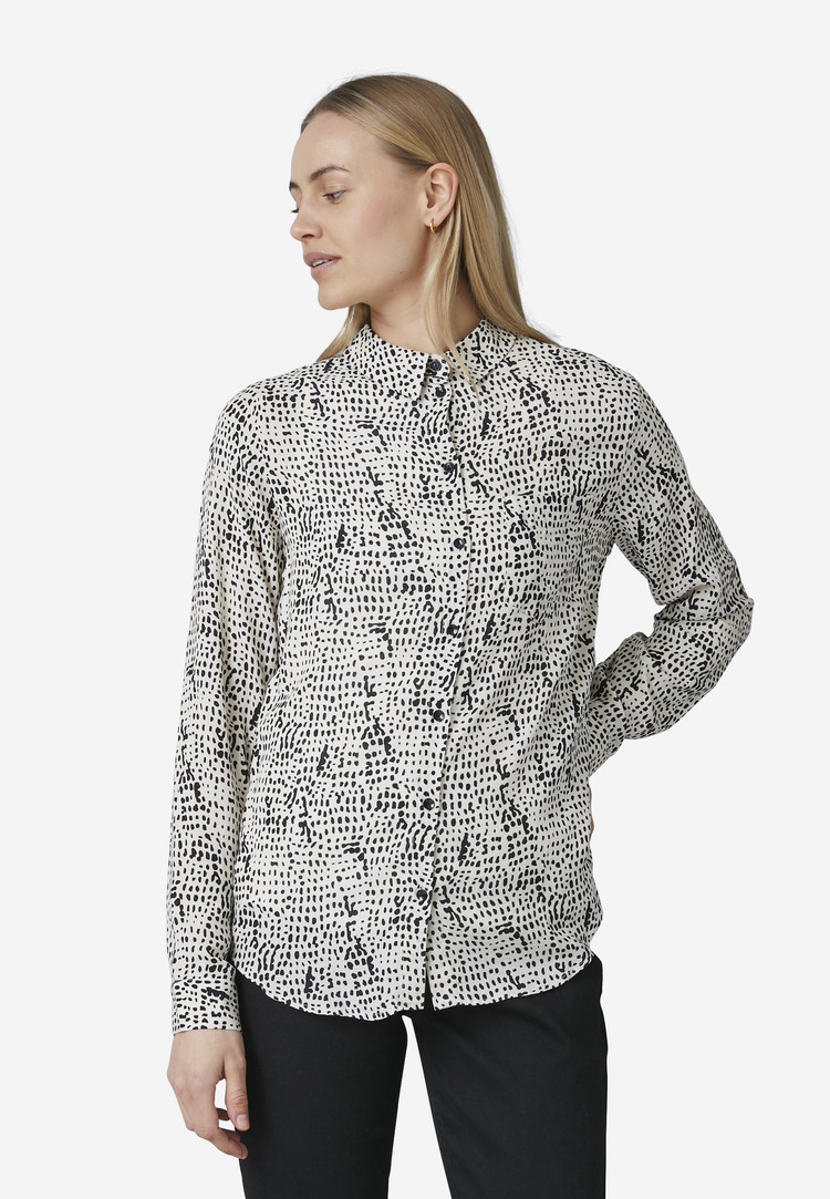Sisters Point Blouse creme en zwarte print