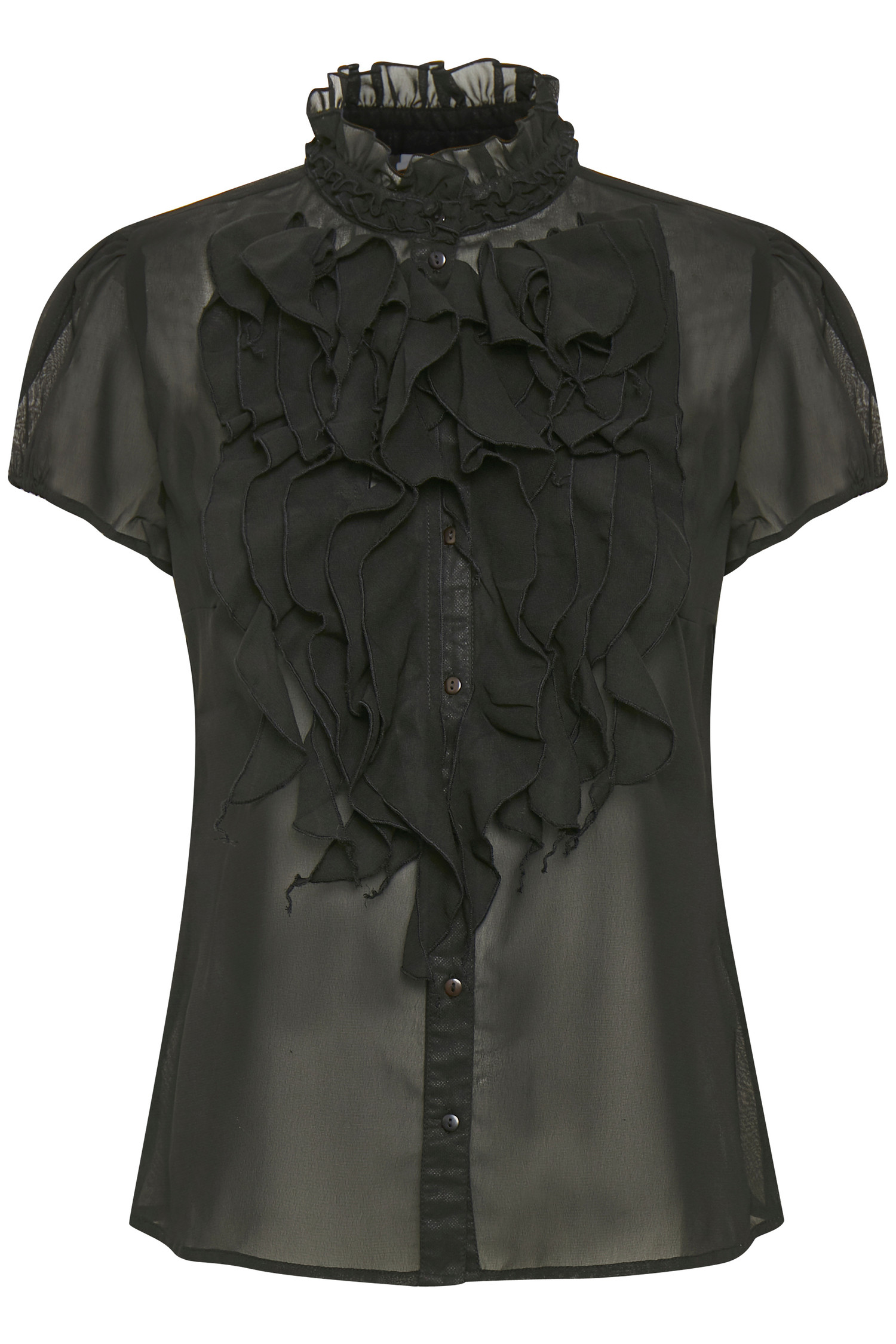 Klokje Doorbraak meer en meer Zwarte Lilja SZ blouse met ruffles kopen | Lilly-Kate - Lilly-Kate