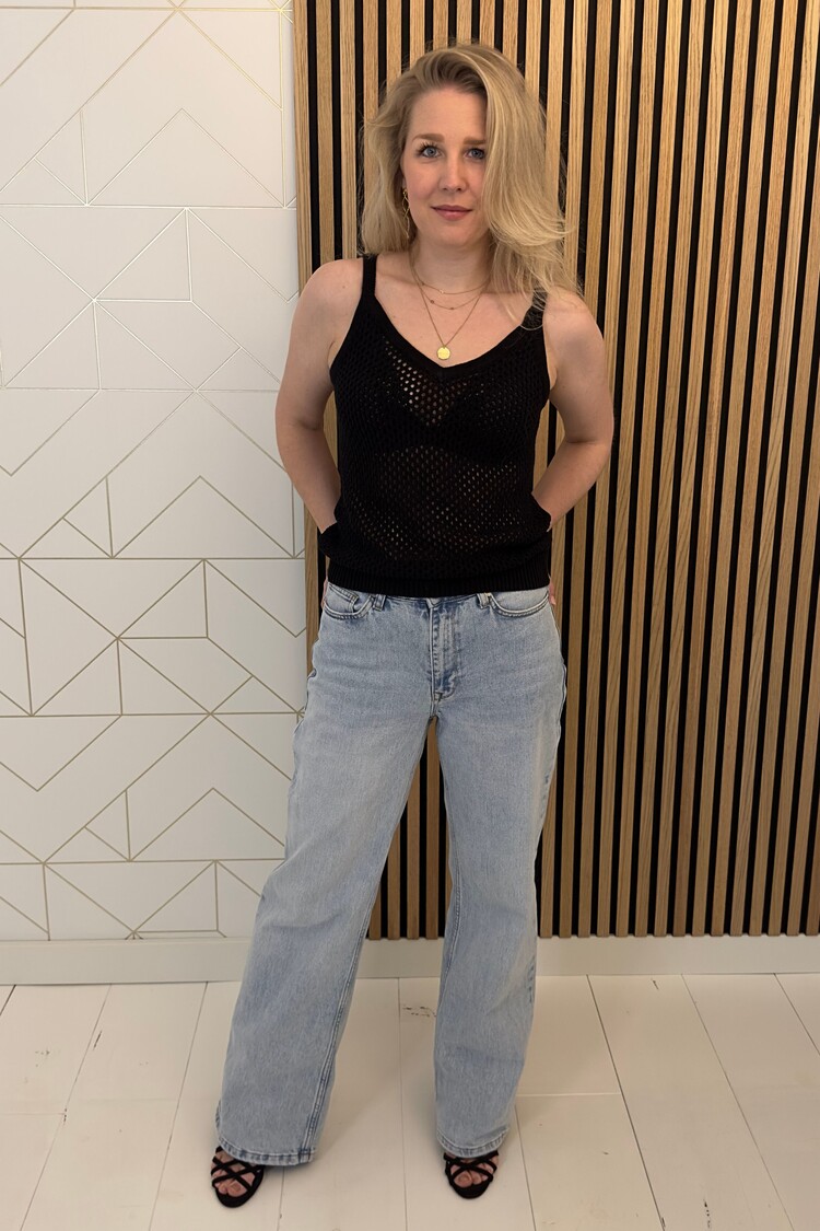 My Essential Wardrobe Top Ava Knit Zwart