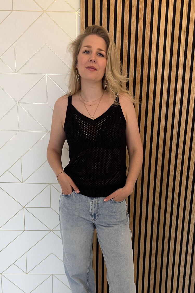 My Essential Wardrobe Top Ava Knit Zwart