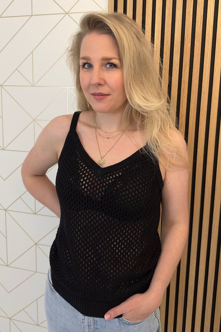 My Essential Wardrobe Top Ava Knit Zwart