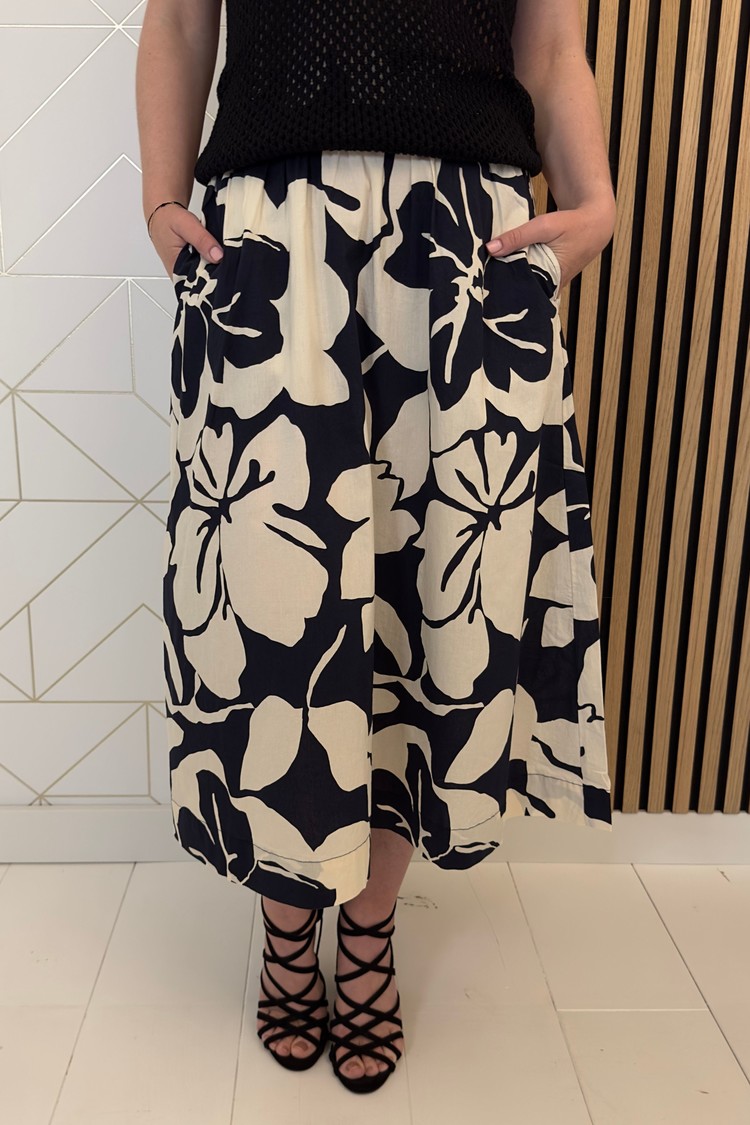 Saint Tropez Midirok Ursula Donkerblauw/Wit