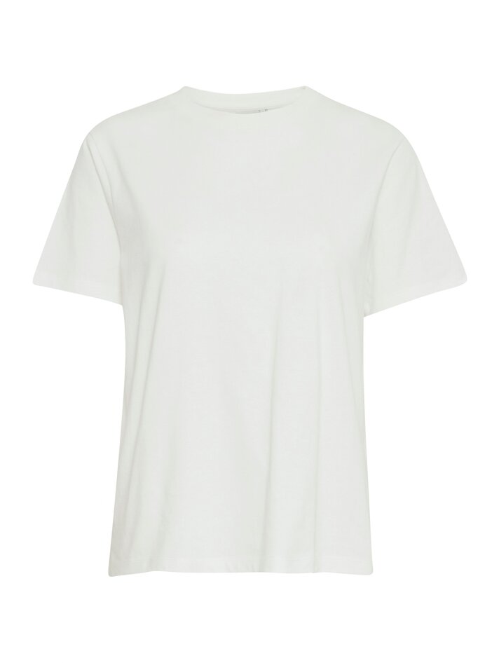 Kate Kasin Dames casual ronde hals tops ruches mouw T-shirts losse pasvorm zomer effen blouses basic tops, Wit, XL