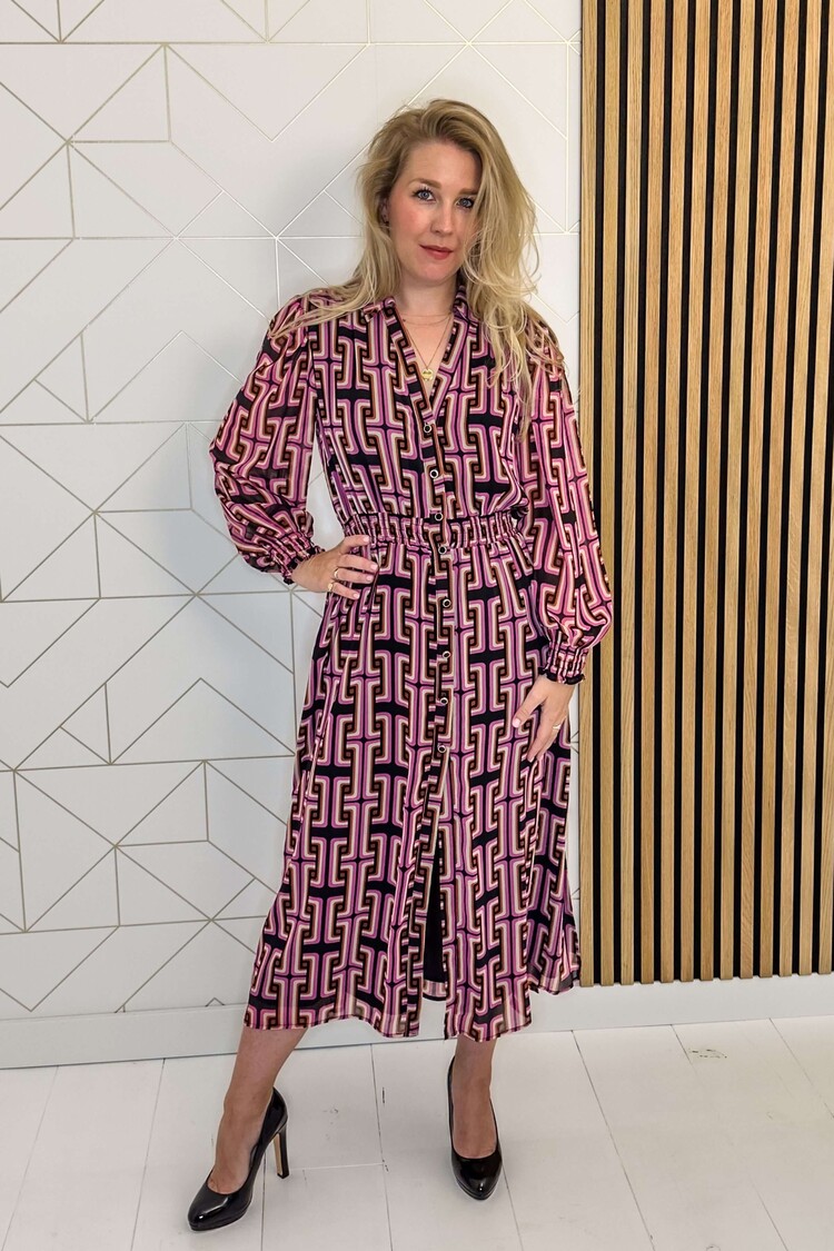 Liu Jo Midi Jurk Abito Geo Print