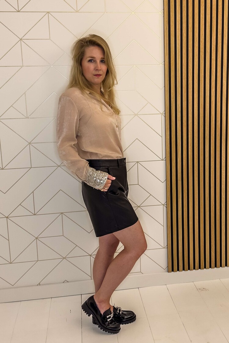 Liu Jo Faux Leather Short Tess Spalmato Zwart