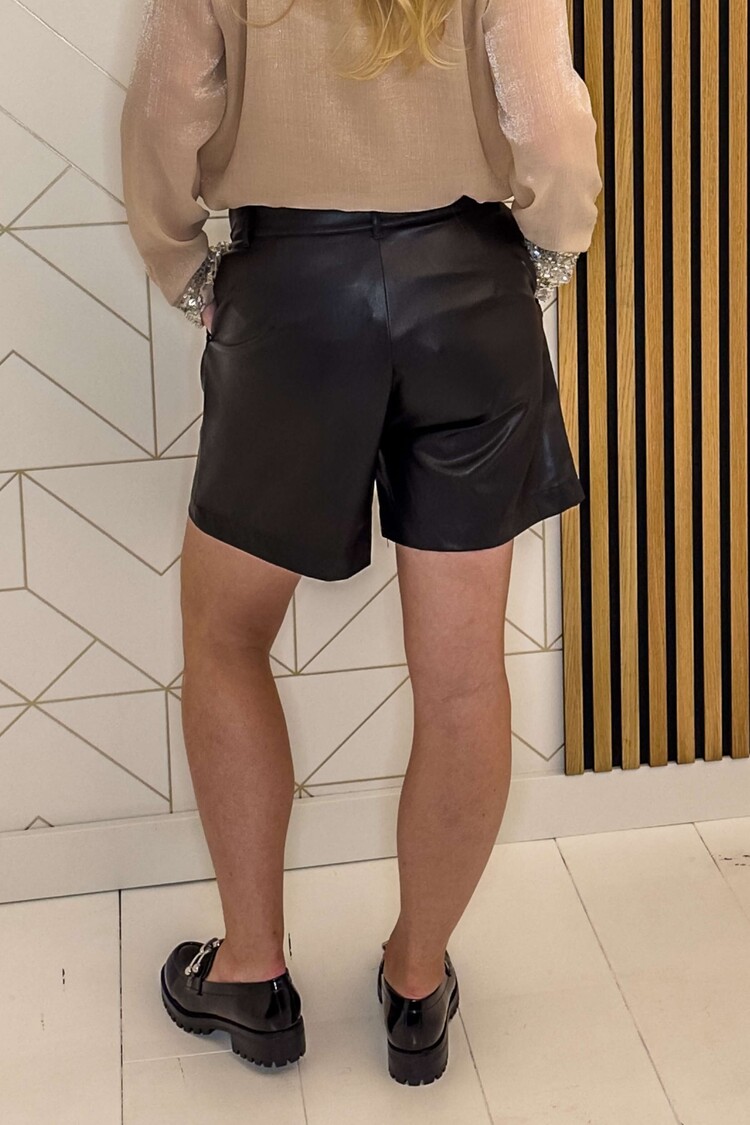 Liu Jo Faux Leather Short Tess Spalmato Zwart