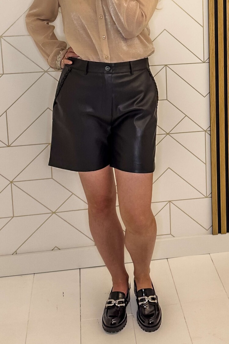 Liu Jo Faux Leather Short Tess Spalmato Zwart