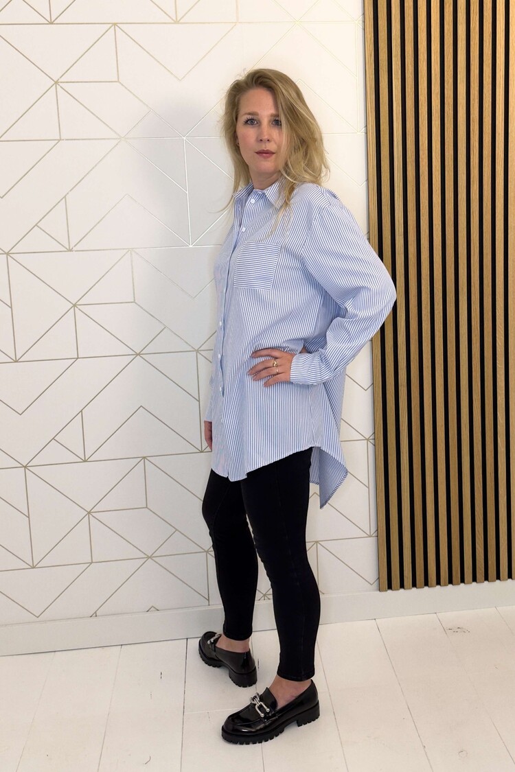 Silvian Heach Blouse Camicia Stripe Blauw/Wit