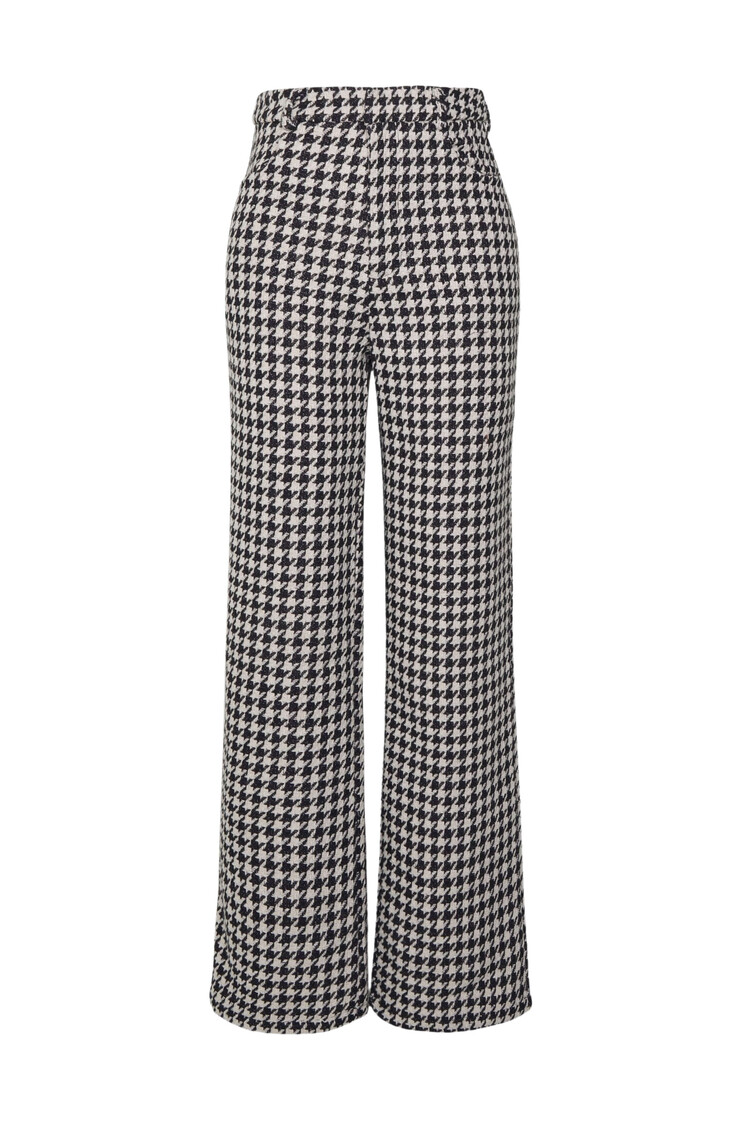 Silvian Heach Pantalon Lungo Pied de Poule Zwart/Wit