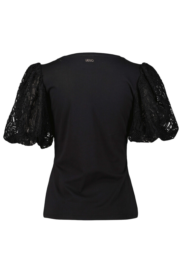 Liu Jo T-Shirt Pofmouw Moda Zwart