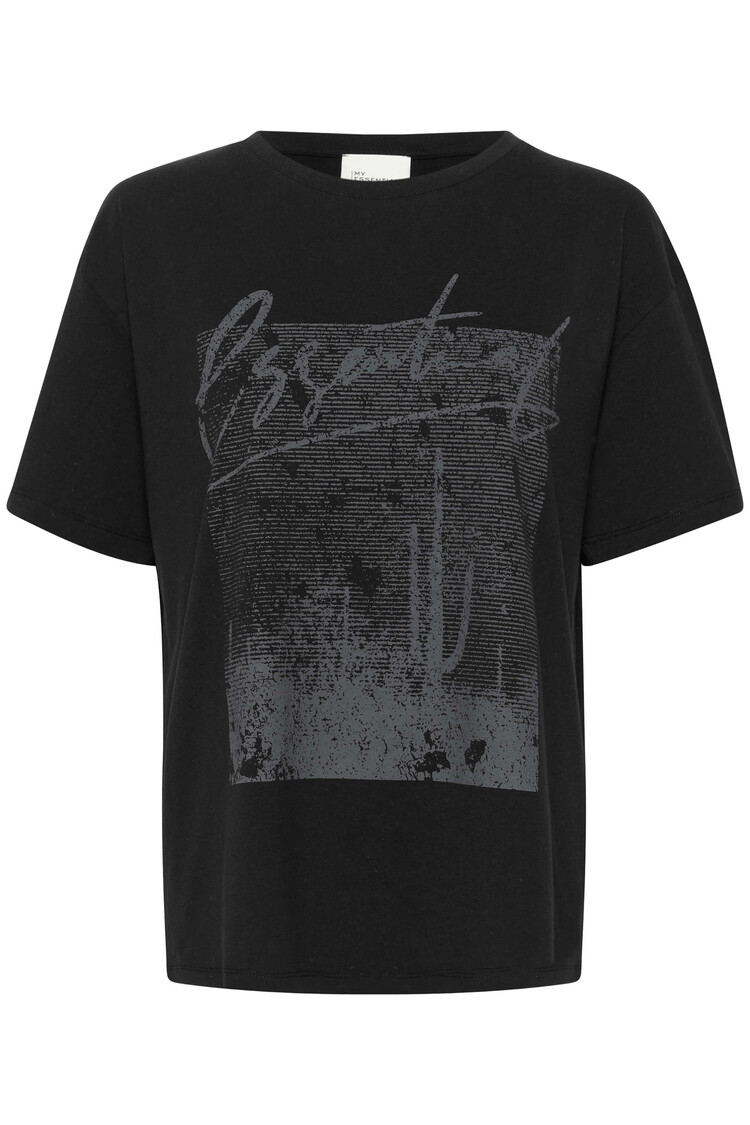 My Essential Wardrobe T-Shirt Dicte Print Zwart