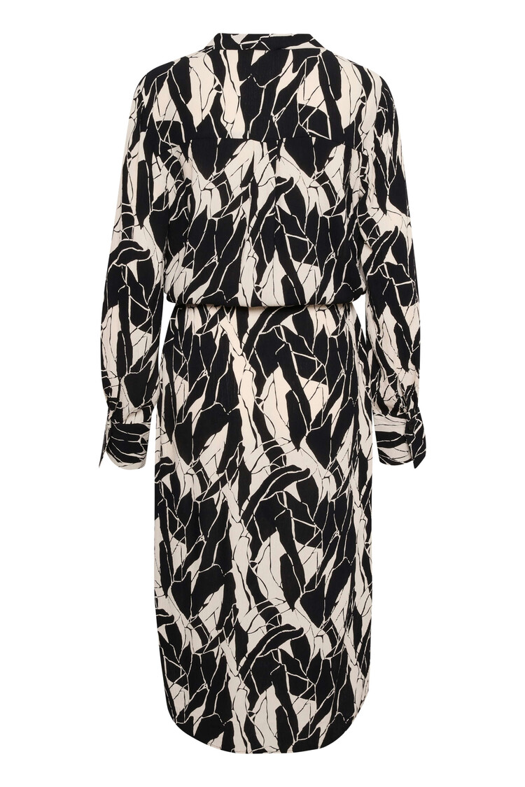 Soaked in Luxury Midi jurk Zaya Printed Zwart/Wit