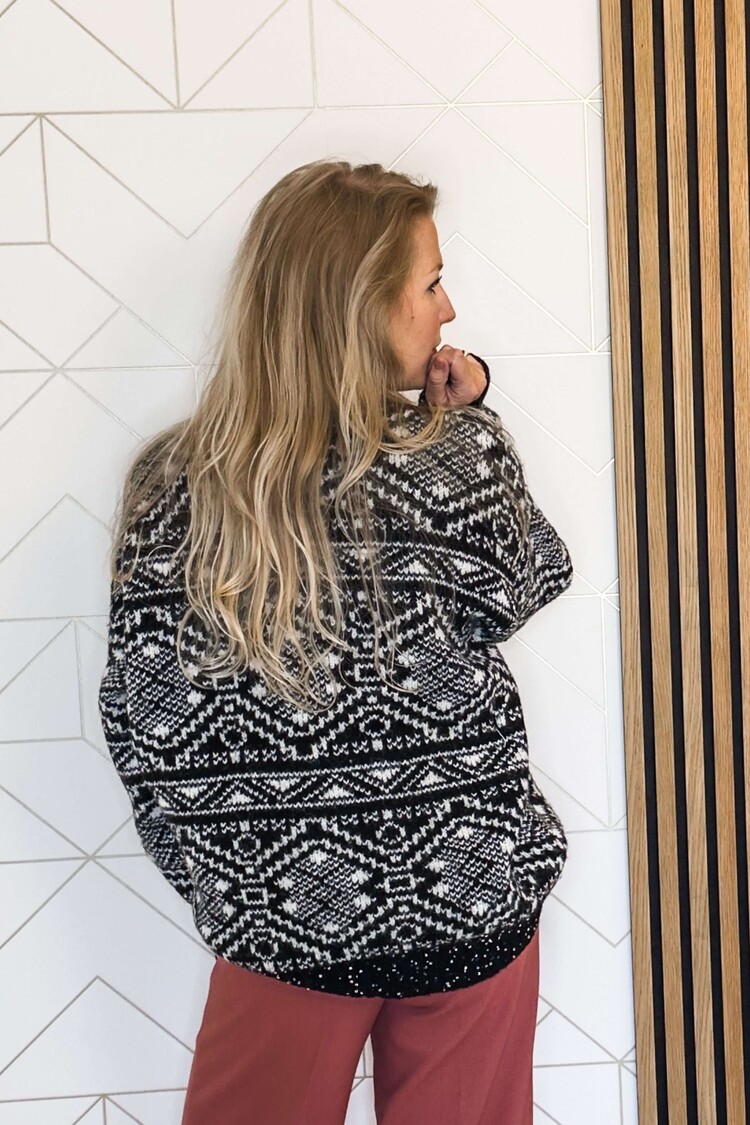 Silvian Heach Sweater Maglia Zwart/Wit