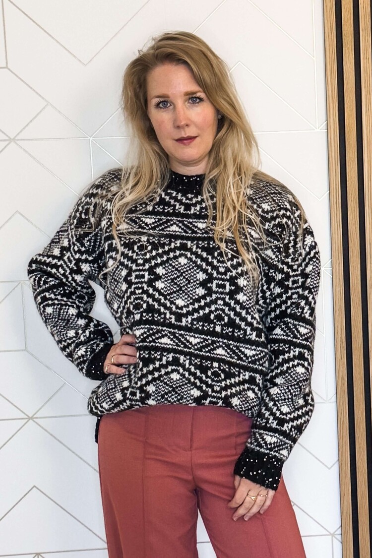 Silvian Heach Sweater Maglia Zwart/Wit