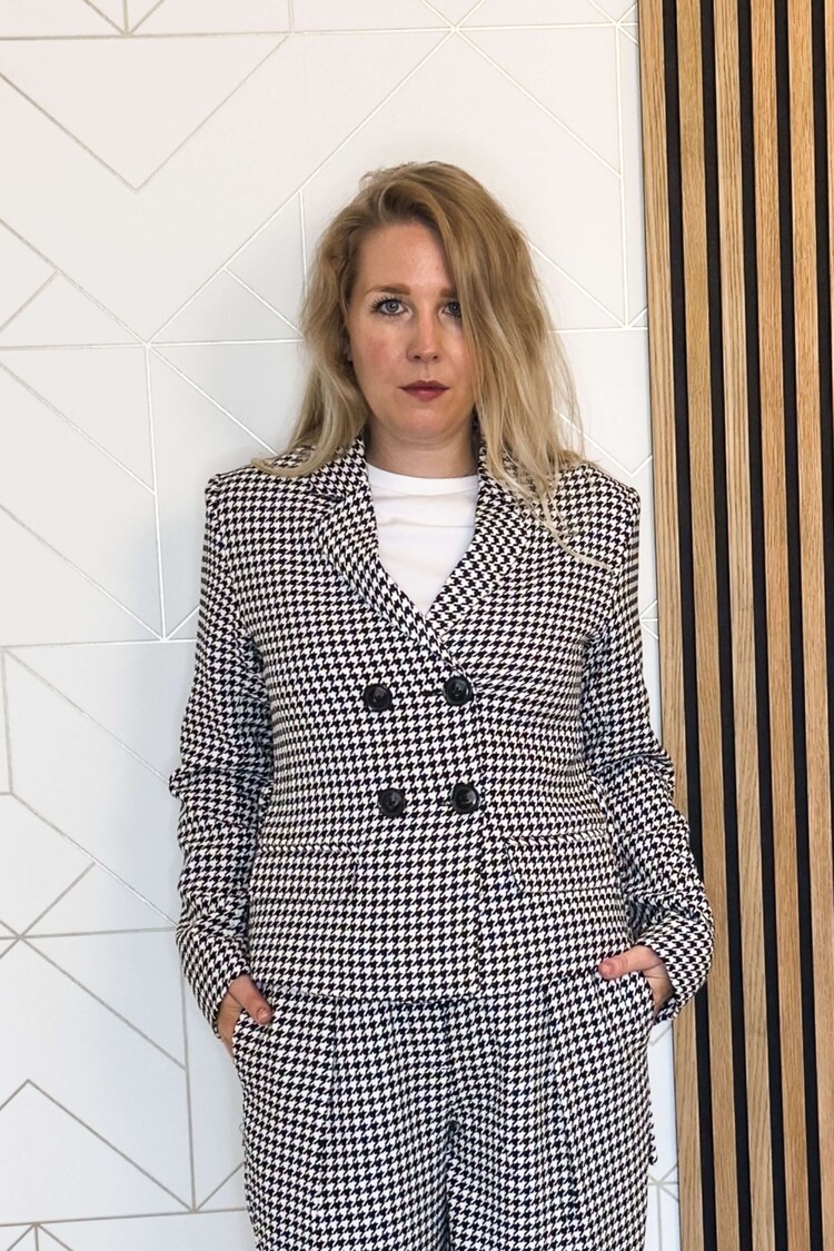 Silvian Heach Blazer Giacca Pied de Poule Zwart/Wit