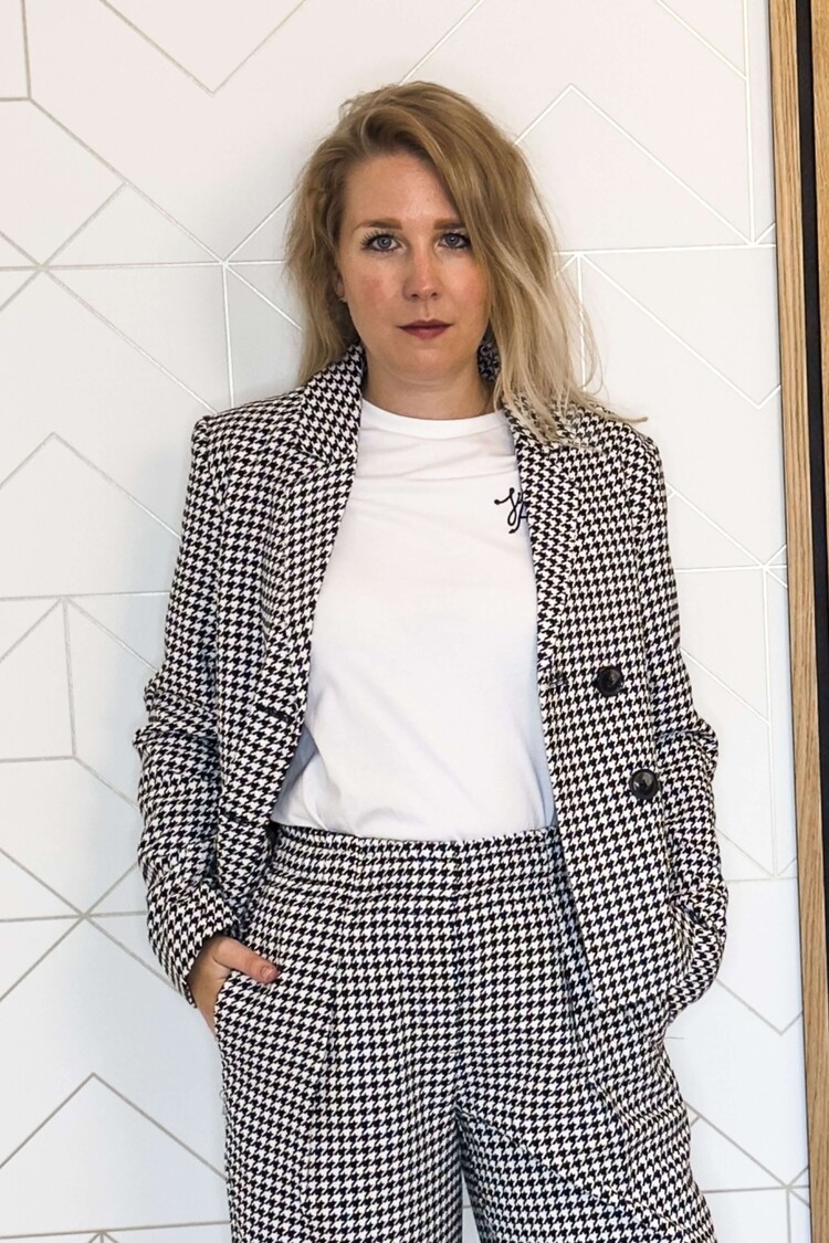 Silvian Heach Blazer Giacca Pied de Poule Zwart/Wit