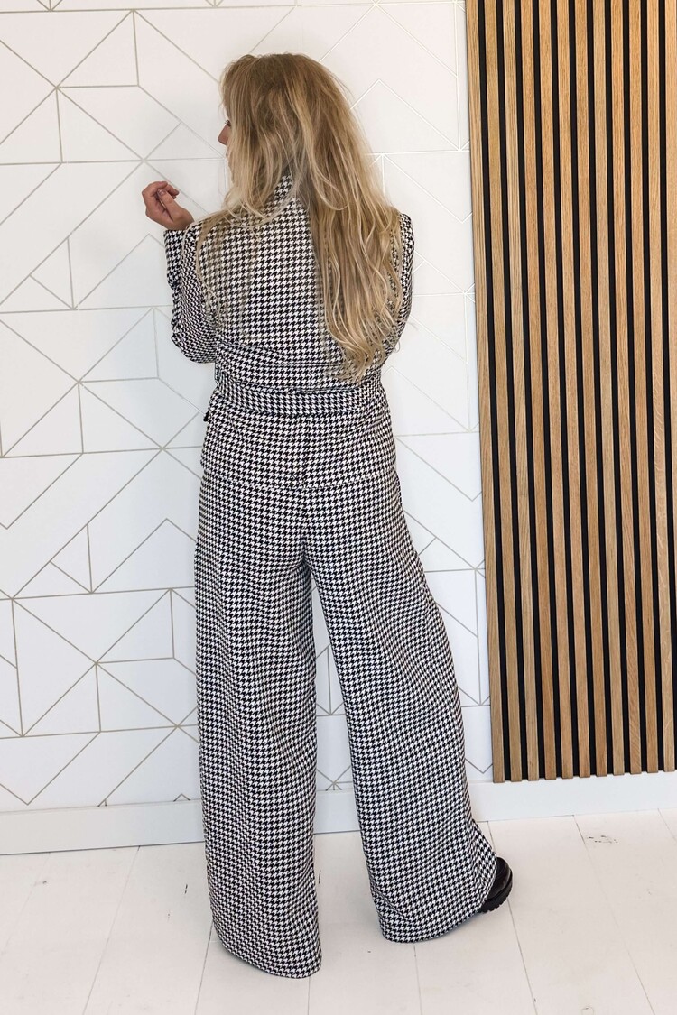 Silvian Heach Blazer Giacca Pied de Poule Zwart/Wit