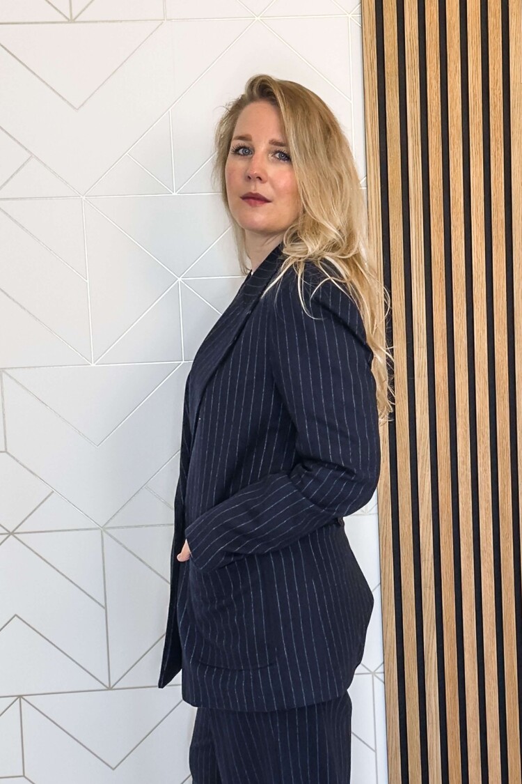 Silvian Heach Blazer Giacca Pinstripe Blauw