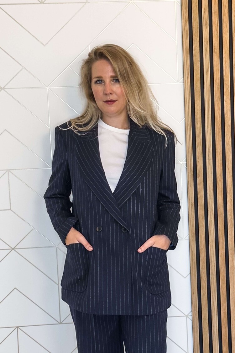 Silvian Heach Blazer Giacca Pinstripe Blauw