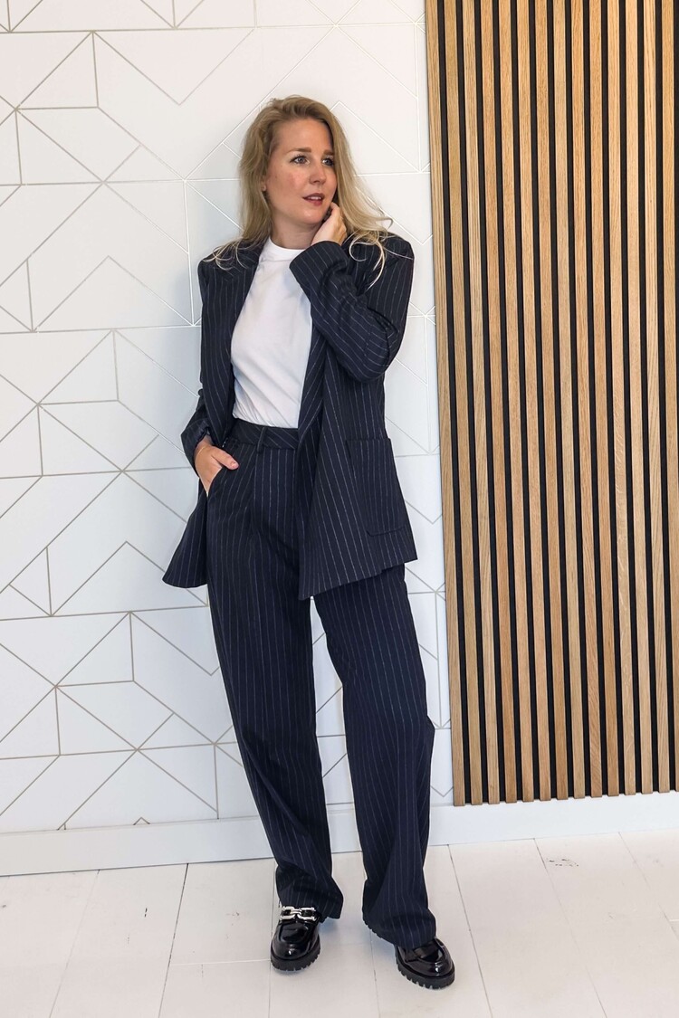 Silvian Heach Blazer Giacca Pinstripe Blauw