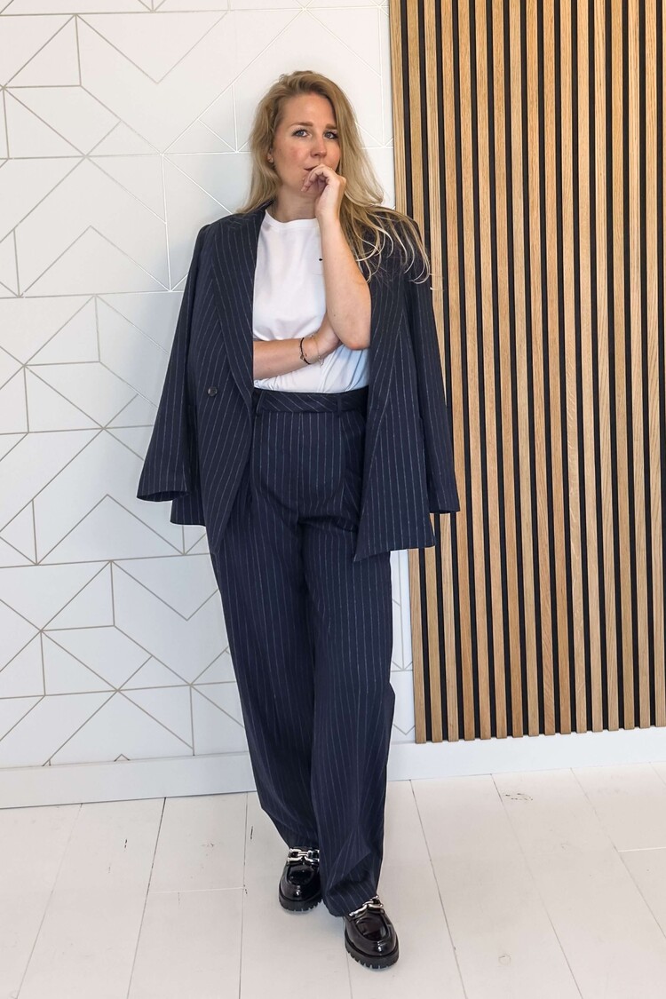 Silvian Heach Blazer Giacca Pinstripe Blauw