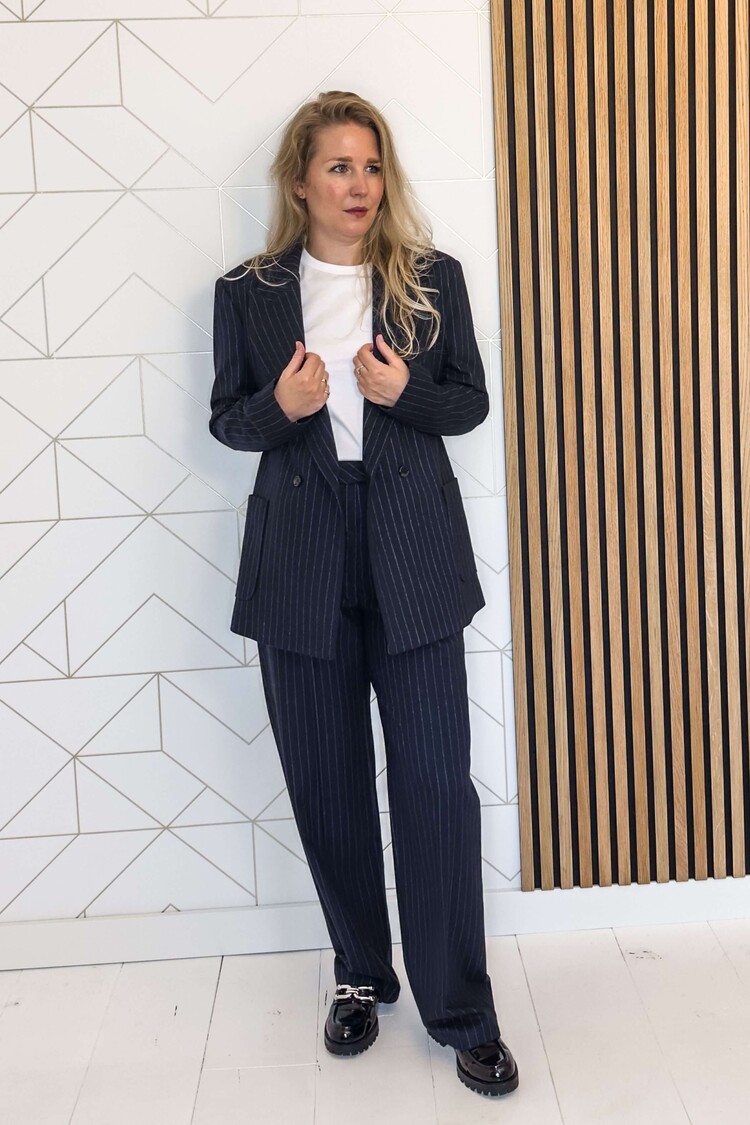 Silvian Heach Blazer Giacca Pinstripe Blauw