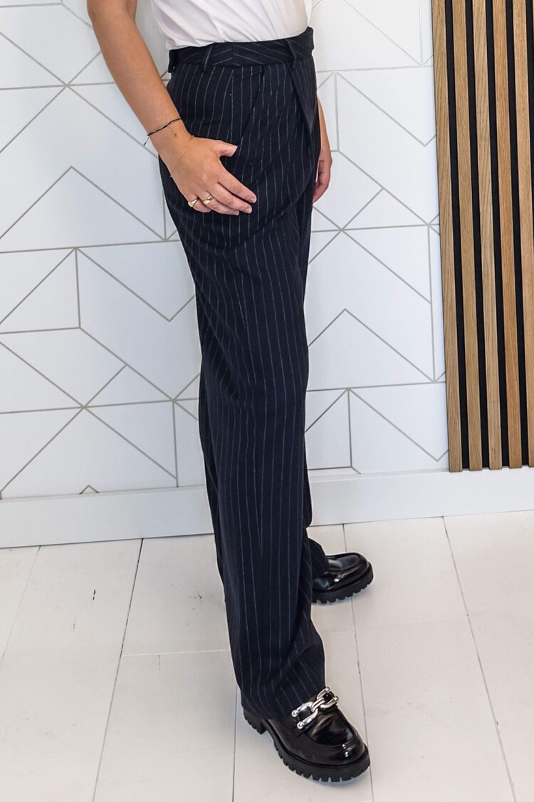 Silvian Heach Pantalon Lungo Pinstripe Blauw