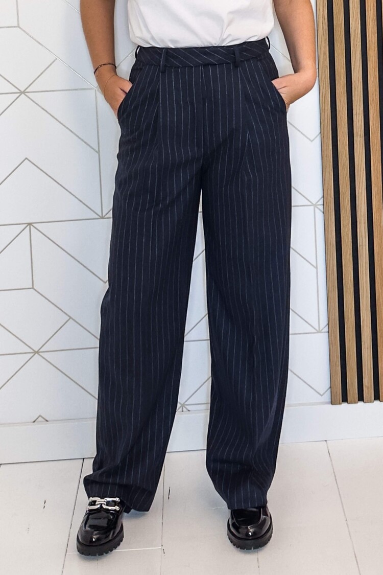 Silvian Heach Pantalon Lungo Pinstripe Blauw