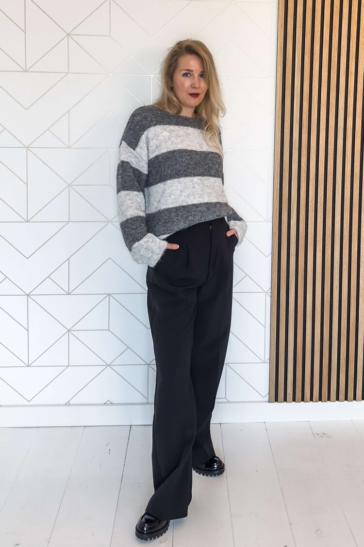 My Essential Wardrobe Pullover Meena Grijs/Wit