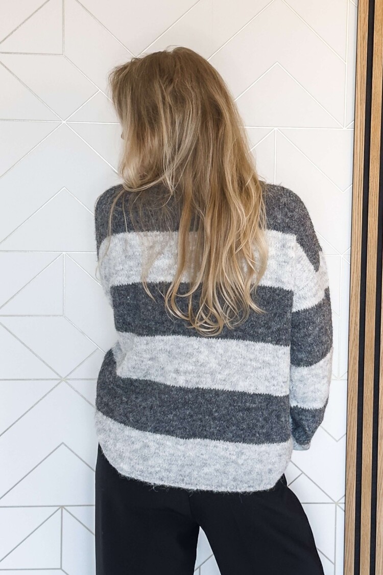 My Essential Wardrobe Pullover Meena Grijs/Wit