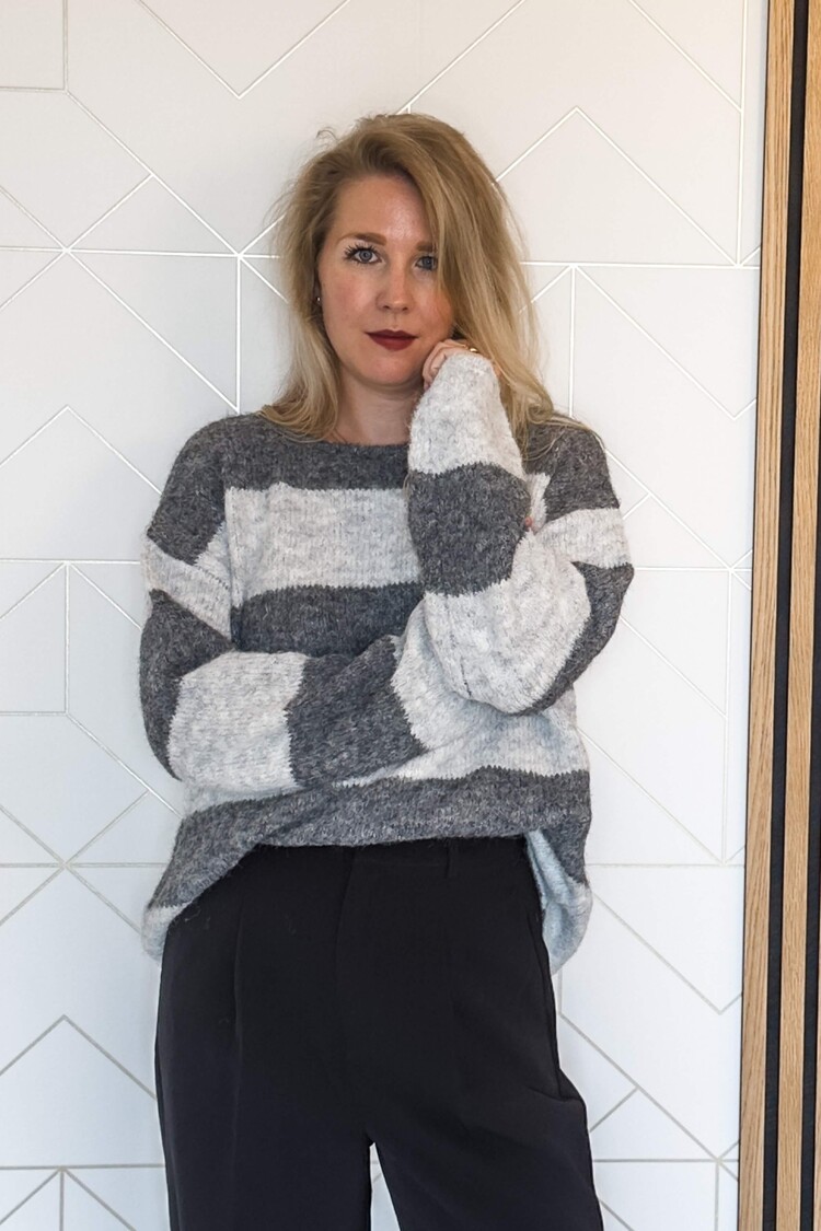 My Essential Wardrobe Pullover Meena Grijs/Wit