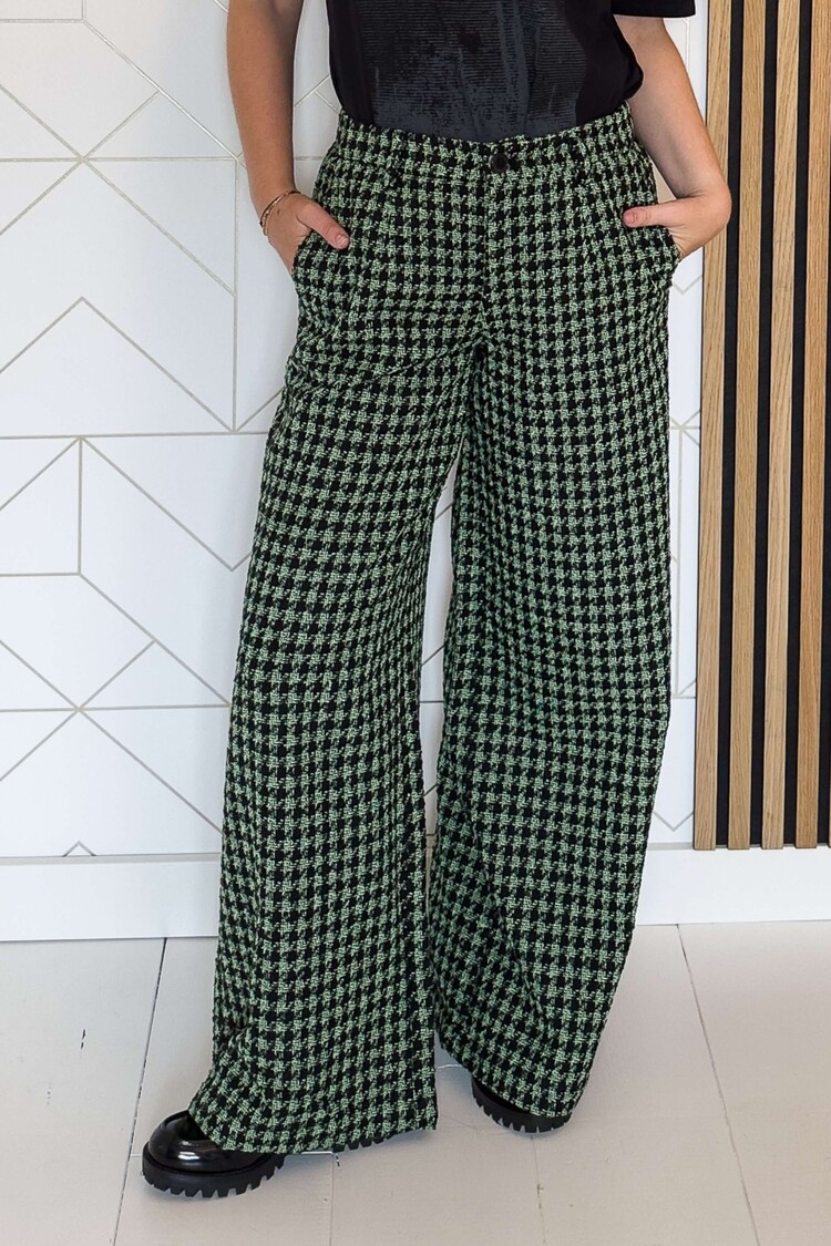 My Essential Wardrobe Pantalon Baria Wide Pant Groen