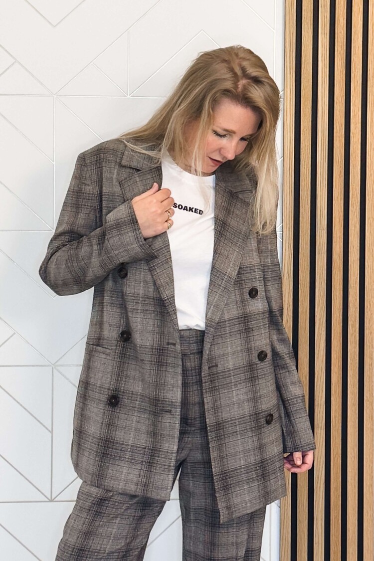 Soaked in Luxury Blazer Storie Nadia Grijs